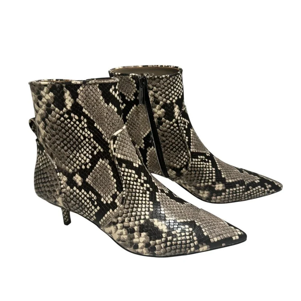 MICHAEL Michael Kors Kadence Snake-Embossed Ankle Booties SZ 8 NEW‎ $225